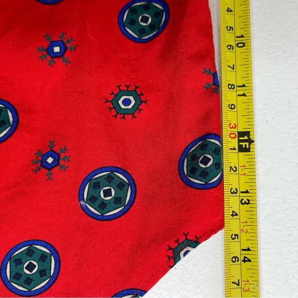 Vintage Essential Elements Red Geometric Button Front Long Sleeve Shirt Women 16 - Picture 9 of 12